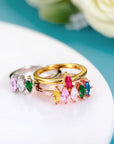LILIAN | Op maat gemaakte edelsteen familie ring