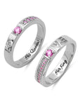 LOVE | Gepersonaliseerde paar ringen met geboortesteen voor geliefden