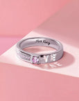 LOVE | Gepersonaliseerde paar ringen met geboortesteen voor geliefden
