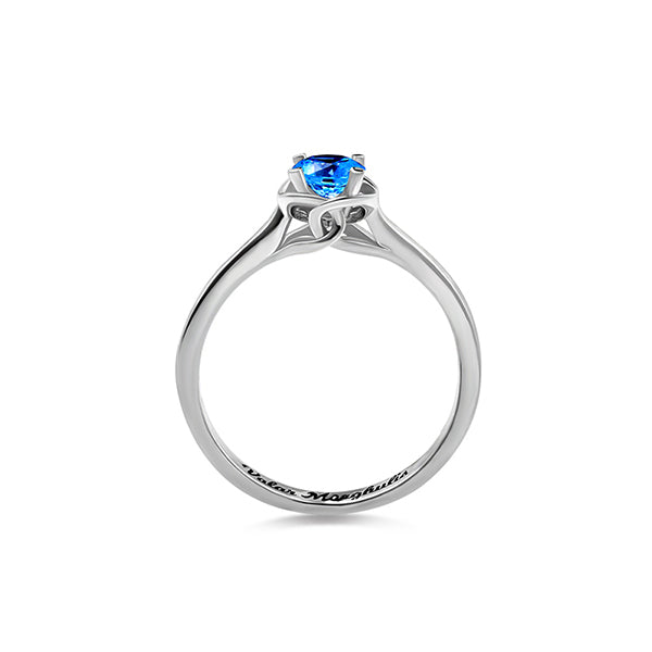 ENERGIE | Gegraveerde Solitaire Geboortesteen Ring In Zilver