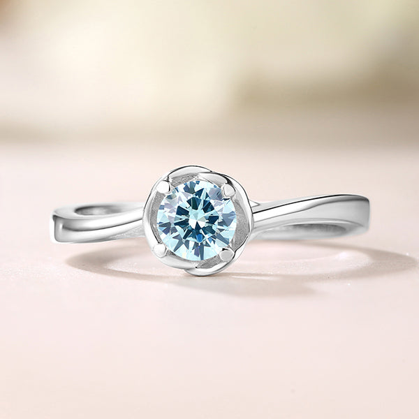ENERGIE | Gegraveerde Solitaire Geboortesteen Ring In Zilver