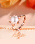 PERAL 2.0 | Elegante Natuurlijke Parel Ring Goud Verguld - Sterling Zilver 925 Verstelbaar 5-9