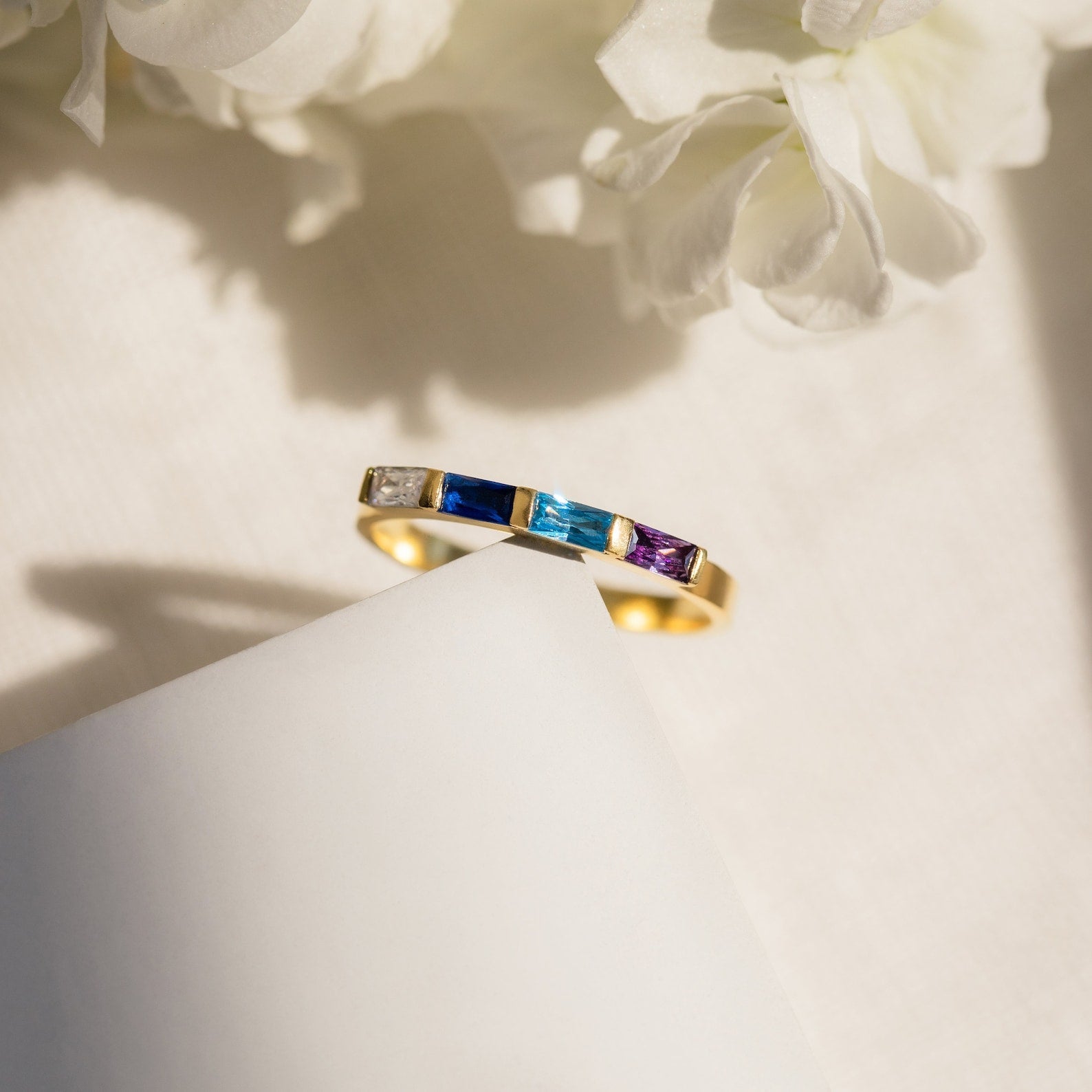 AMELIE | Rectangular Multi-Stone Birthstone Ring