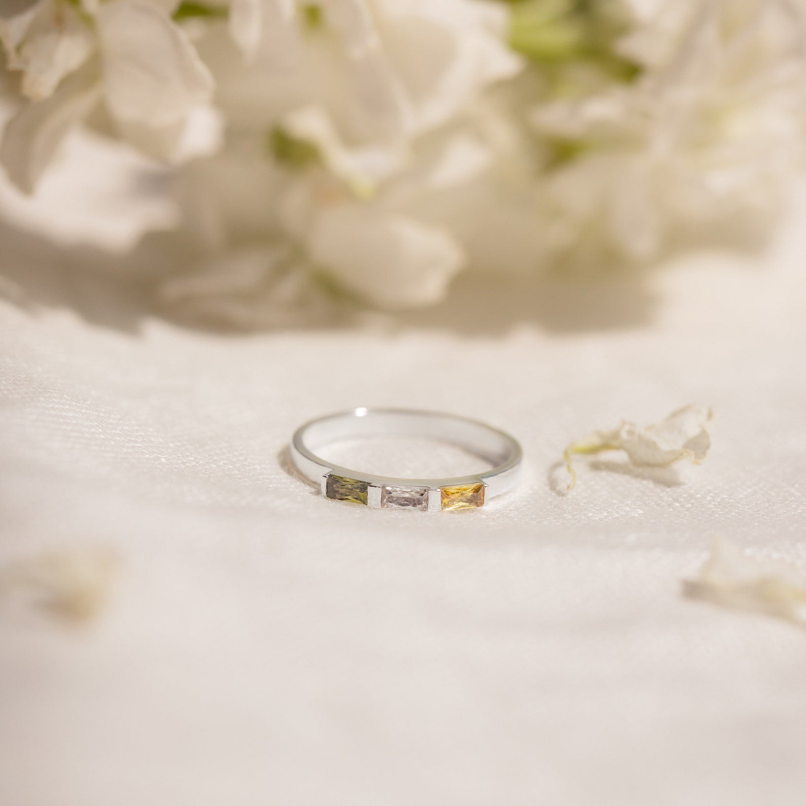 AMELIE | Rectangular Multi-Stone Birthstone Ring
