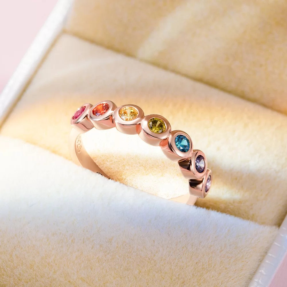 RAINBOW | Personalized Multistone Rainbow Ring