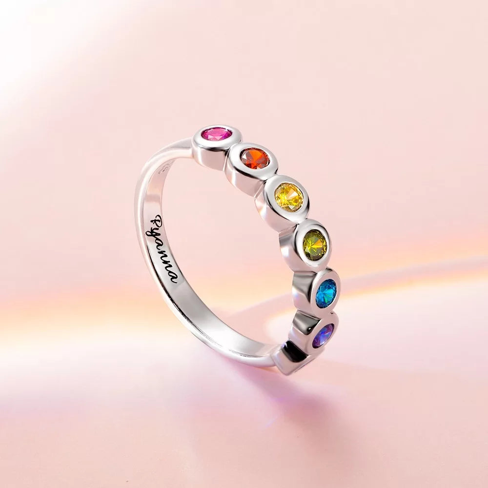 RAINBOW | Personalized Multistone Rainbow Ring