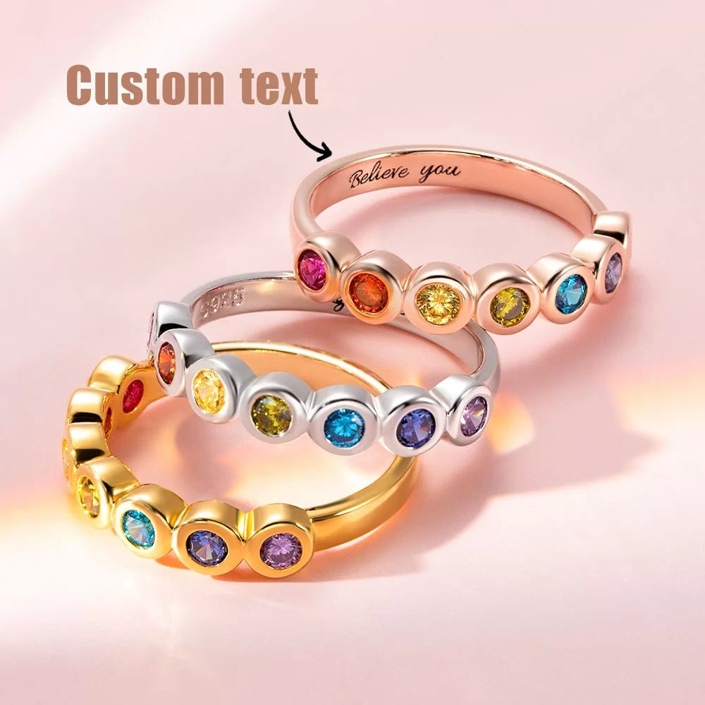 RAINBOW | Personalized Multistone Rainbow Ring