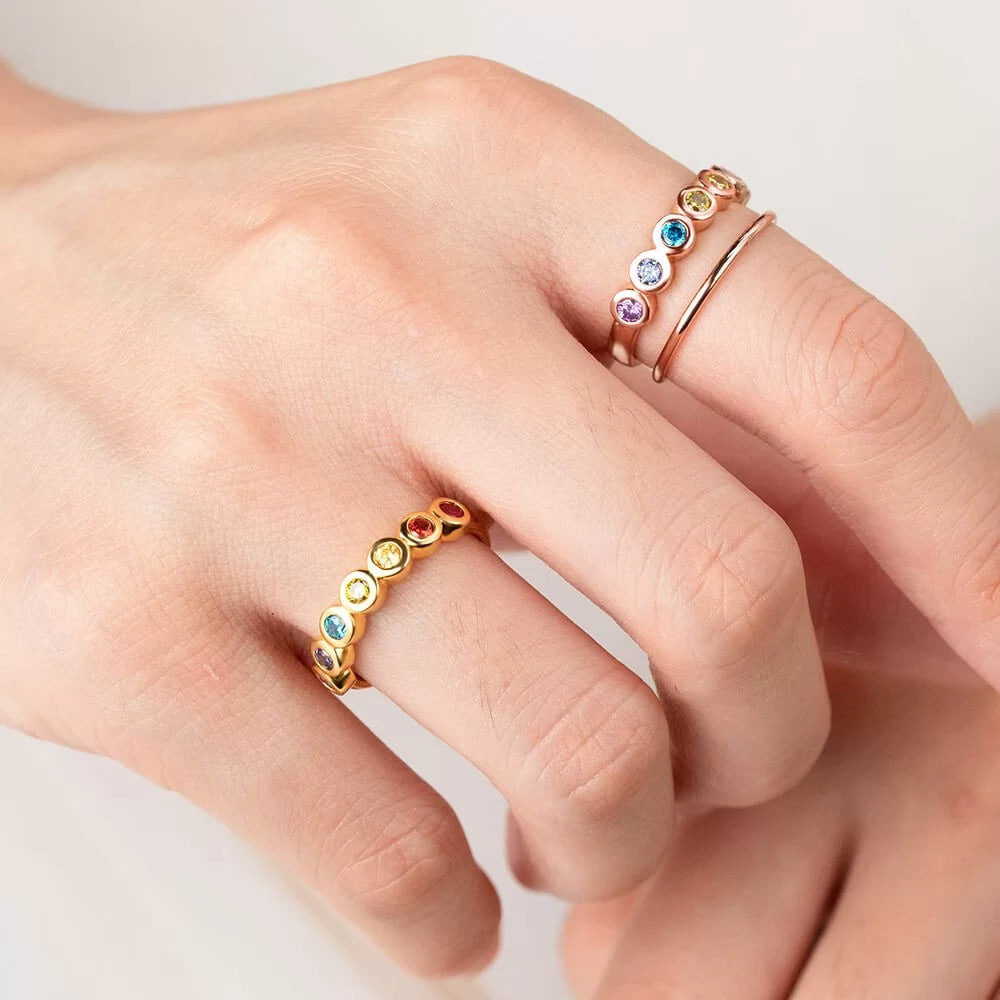 RAINBOW | Personalized Multistone Rainbow Ring