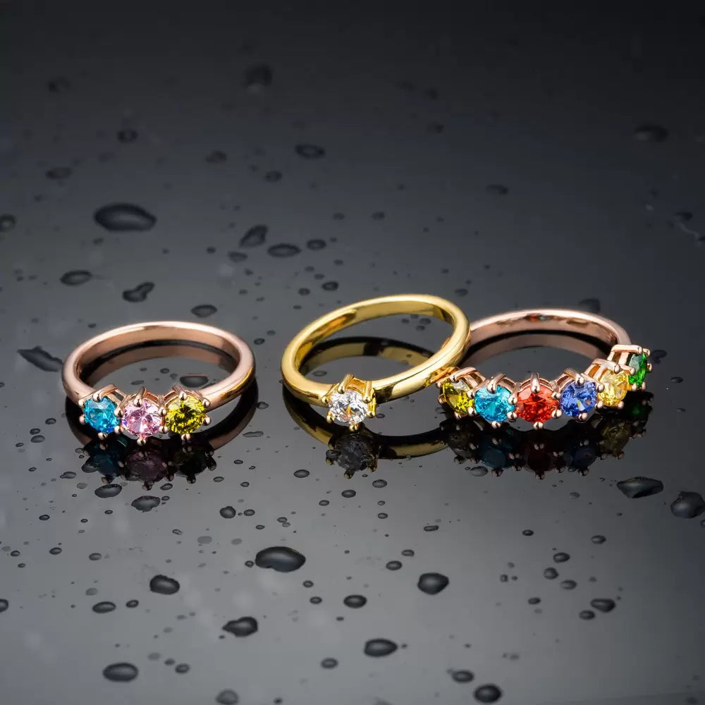 AMOR | Personalized Elegant Ring with 1-6 Birthstone