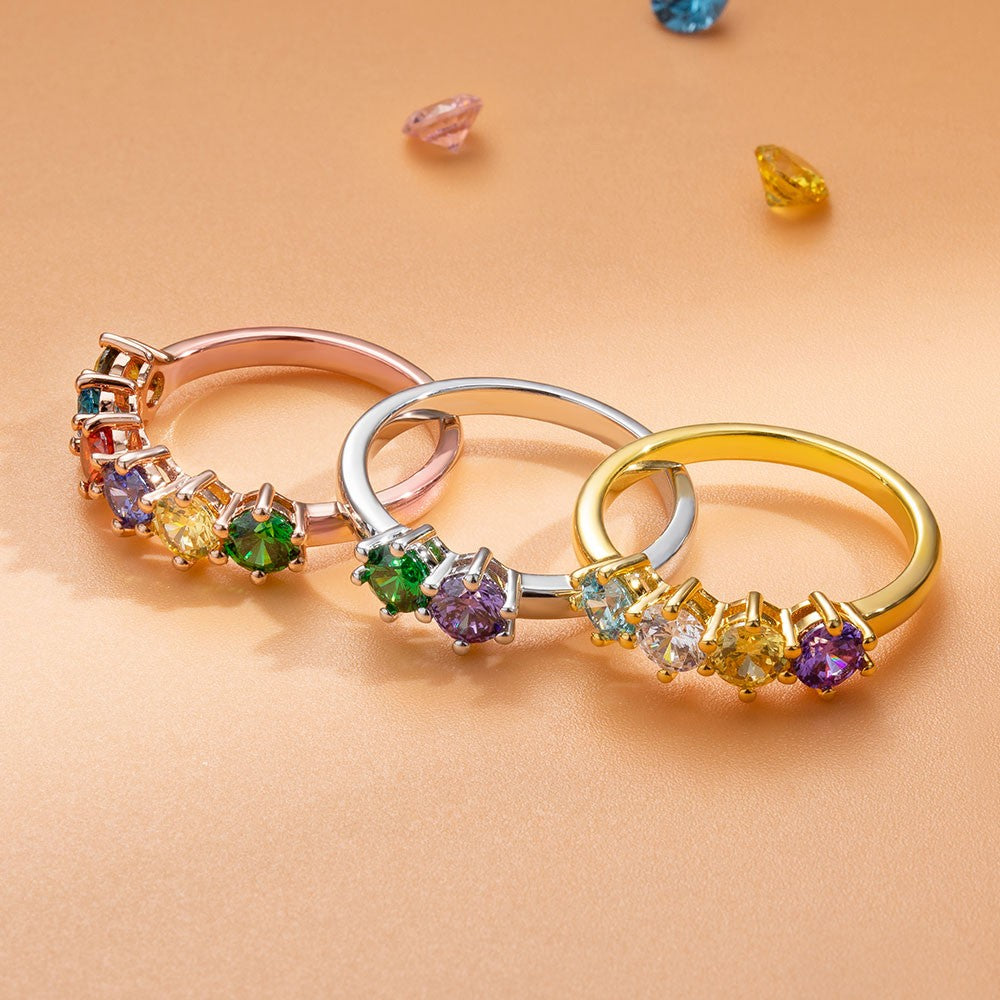 AMOR | Personalized Elegant Ring with 1-6 Birthstone