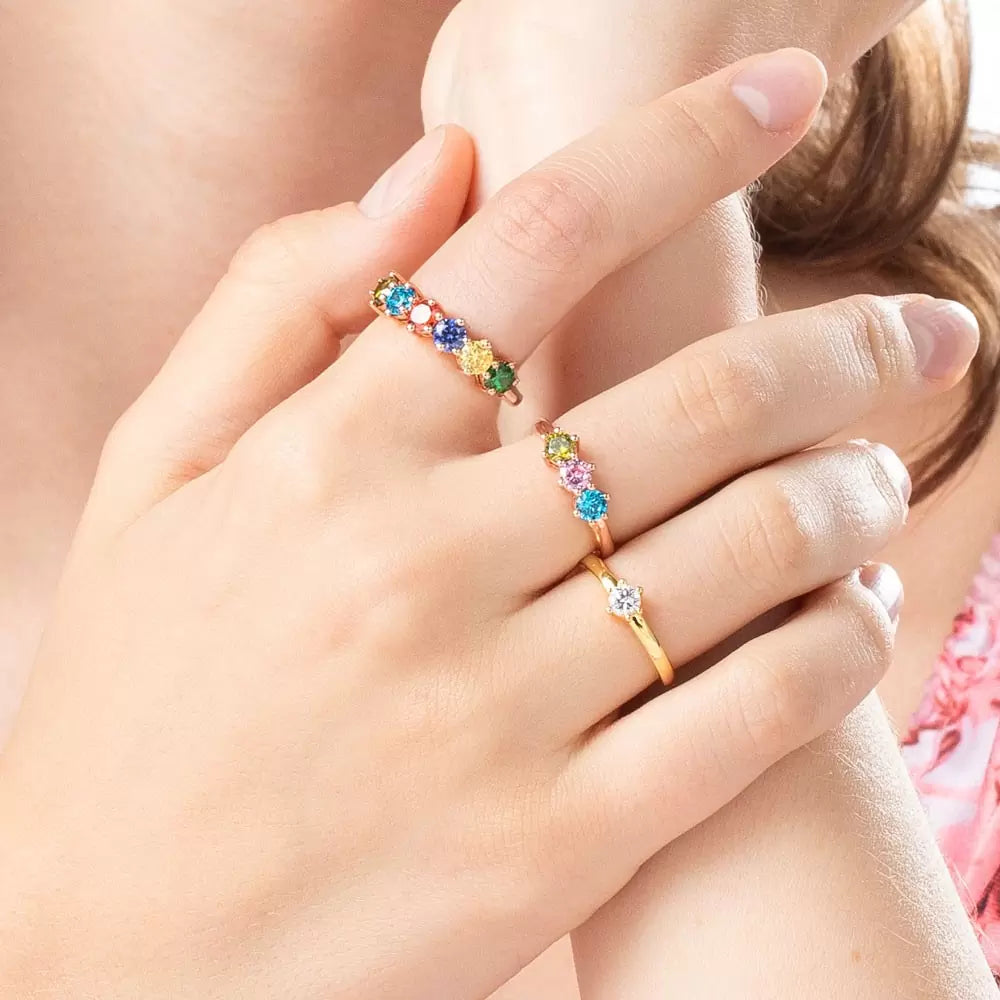 AMOR | Personalized Elegant Ring with 1-6 Birthstone