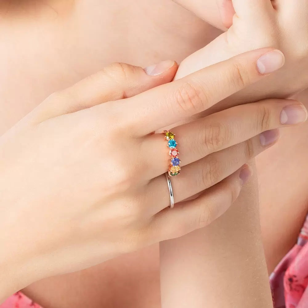 AMOR | Personalized Elegant Ring with 1-6 Birthstone