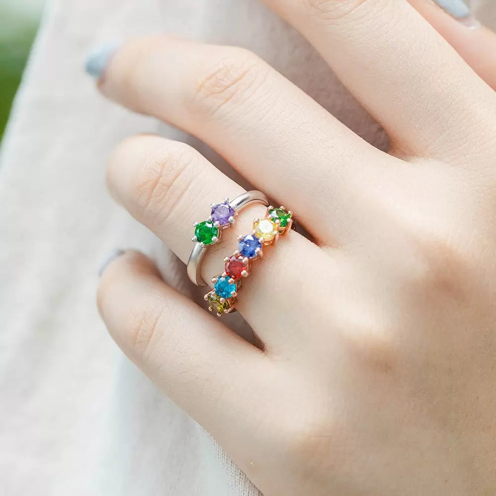 AMOR | Personalized Elegant Ring with 1-6 Birthstone
