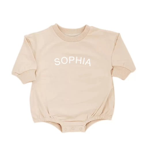 My Baby Name Sweatshirt Cotton Romper |  Personalised Sweatshirt for Infants with Custom Name, Gift for New Born/New Mother