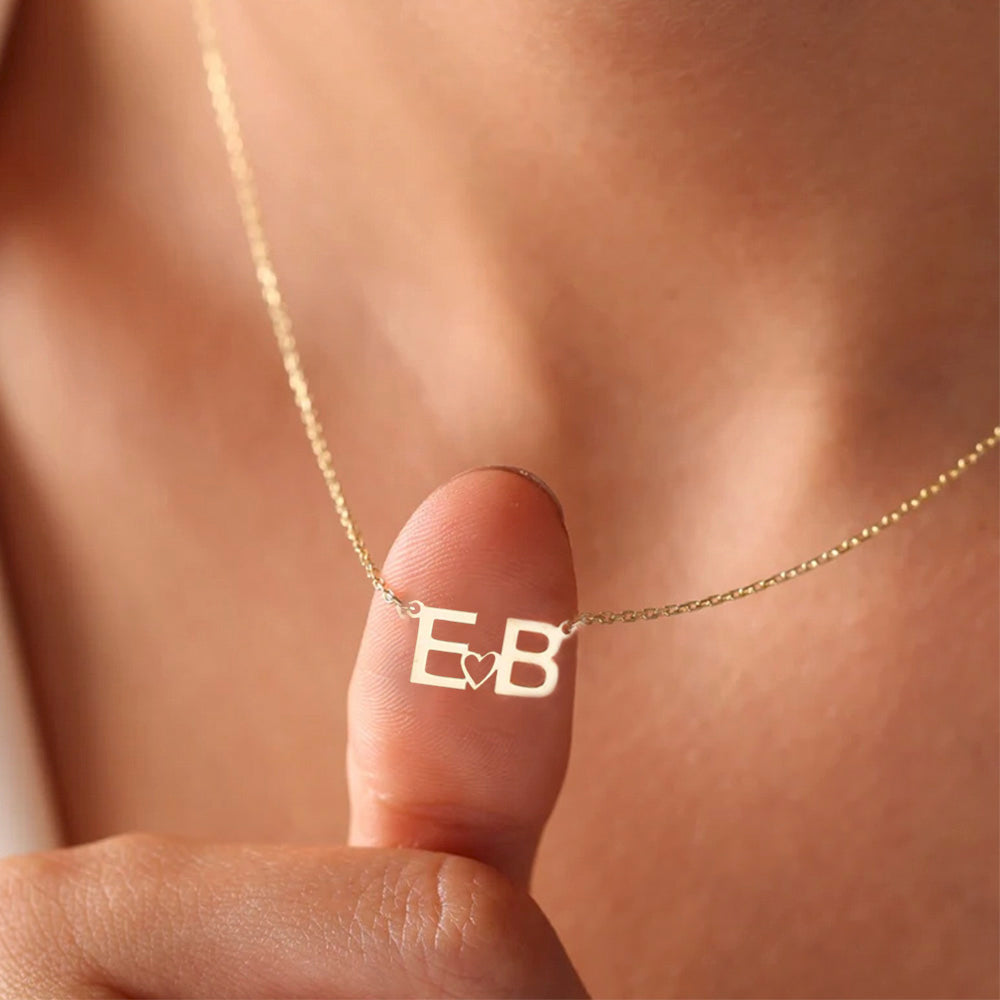 DAINTY INITIAL HEARTH | Personalized Initial Dainty Necklace