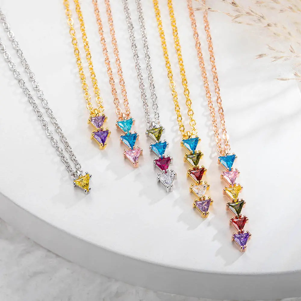 CELINE | Aangepaste 1-10 Verticale Geboortesteen Ketting