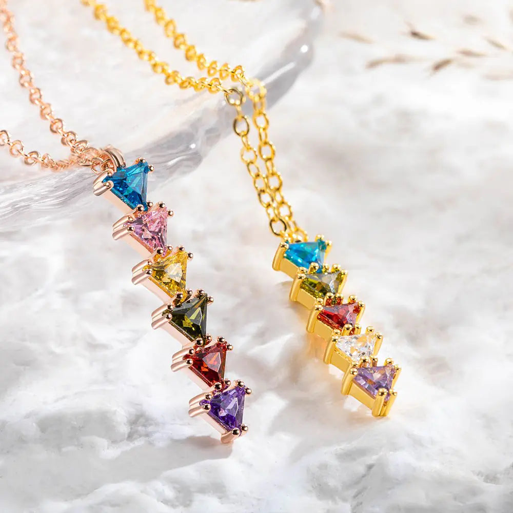 CELINE | Aangepaste 1-10 Verticale Geboortesteen Ketting