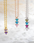 CELINE | Aangepaste 1-10 Verticale Geboortesteen Ketting