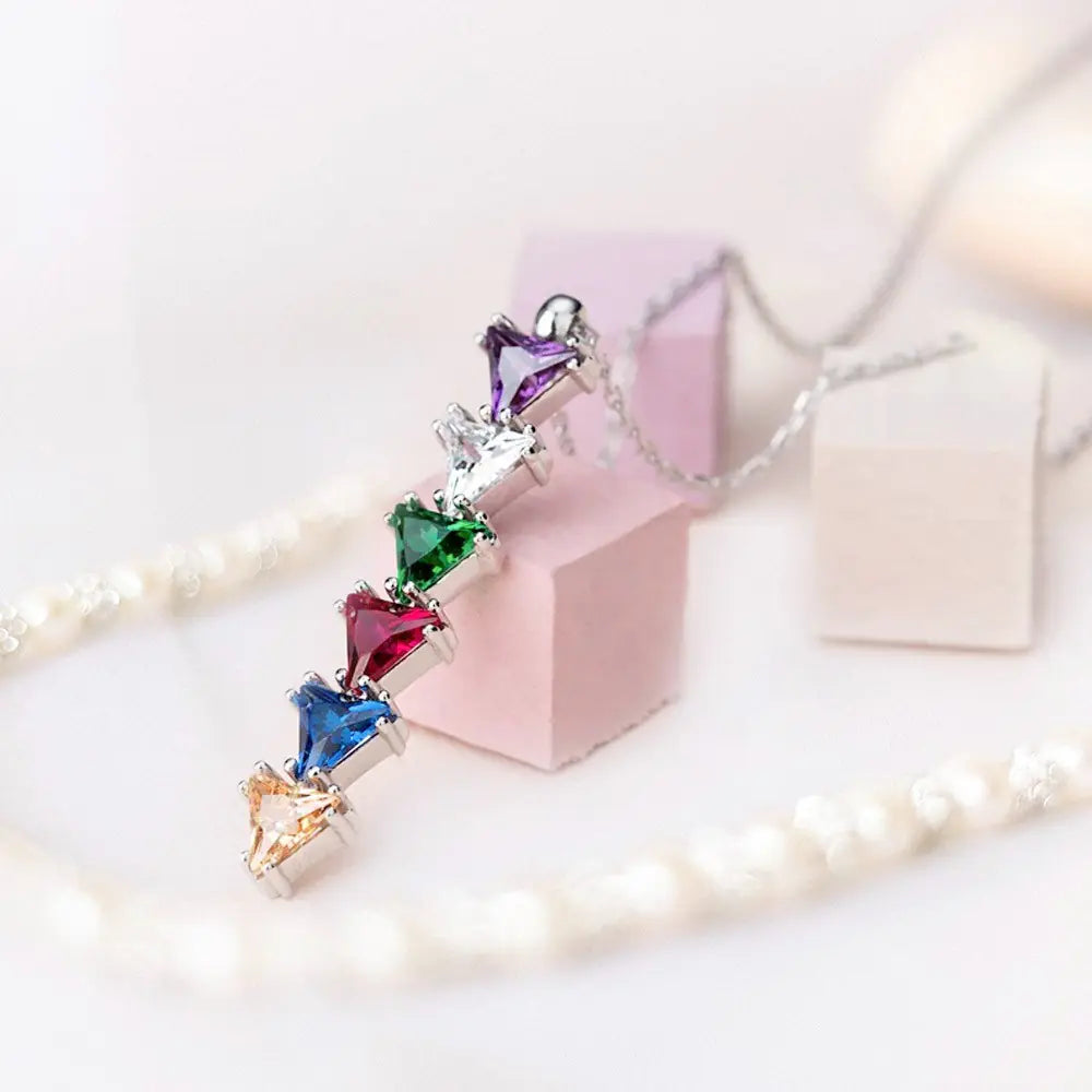 CELINE | Aangepaste 1-10 Verticale Geboortesteen Ketting