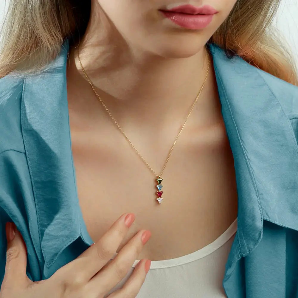 CELINE | Aangepaste 1-10 Verticale Geboortesteen Ketting