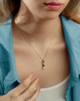 CELINE | Aangepaste 1-10 Verticale Geboortesteen Ketting