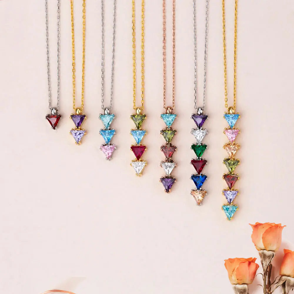 CELINE | Aangepaste 1-10 Verticale Geboortesteen Ketting