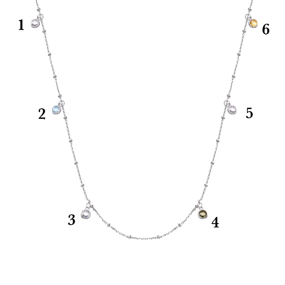 MARBELLA | Personalized 3-6 Birthstone Waist Chain Belly Necklace