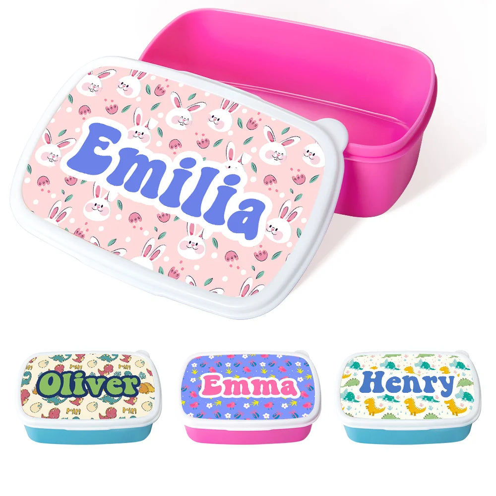 MY CARTOON LUNCH BOX | Personalized Name Animal Plant Cartoon Lunch Box, PVC Eco-Friendly Children's Snack Boxes