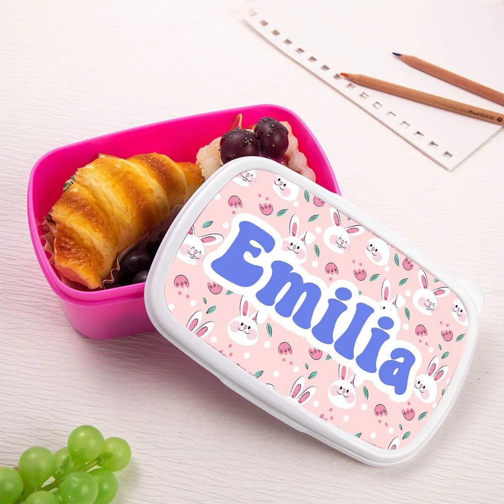 MY CARTOON LUNCH BOX | Personalized Name Animal Plant Cartoon Lunch Box, PVC Eco-Friendly Children's Snack Boxes