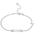 BUTTERFLY SIGN | Personalized Name Bar Bracelet with Butterfly in Silver (Upload Picture)
