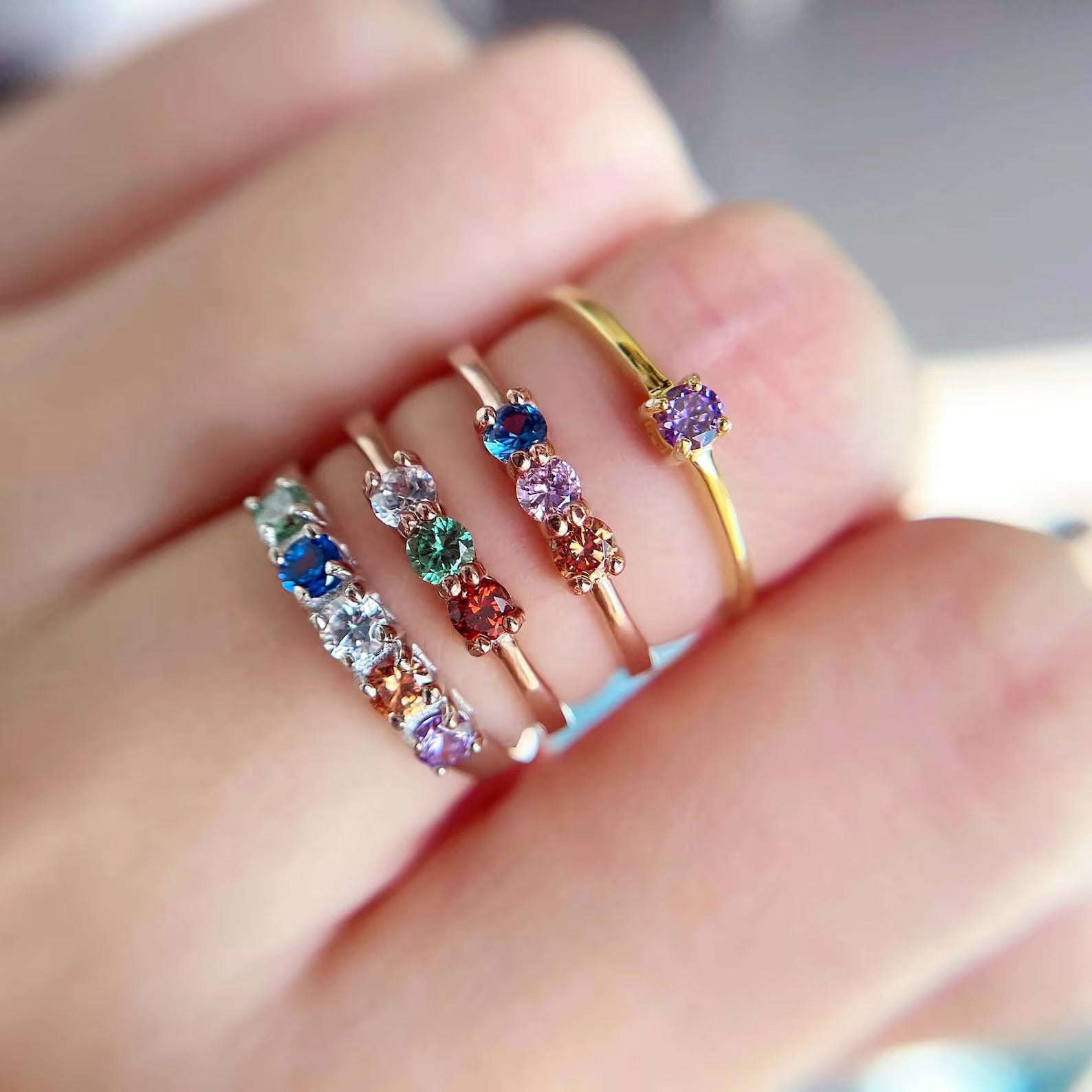 AMOR | Personalized Elegant Ring with 1-6 Birthstone