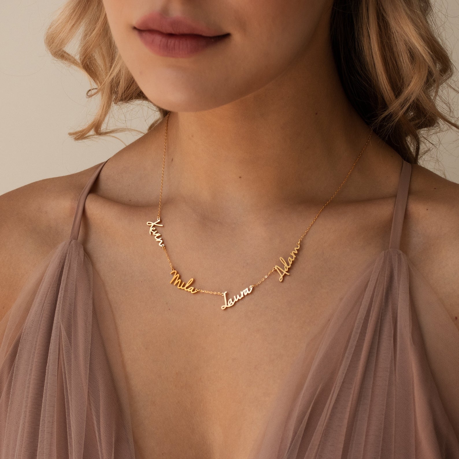 1-5 NAMES | Personalized Multiple Names Minimalist Necklace