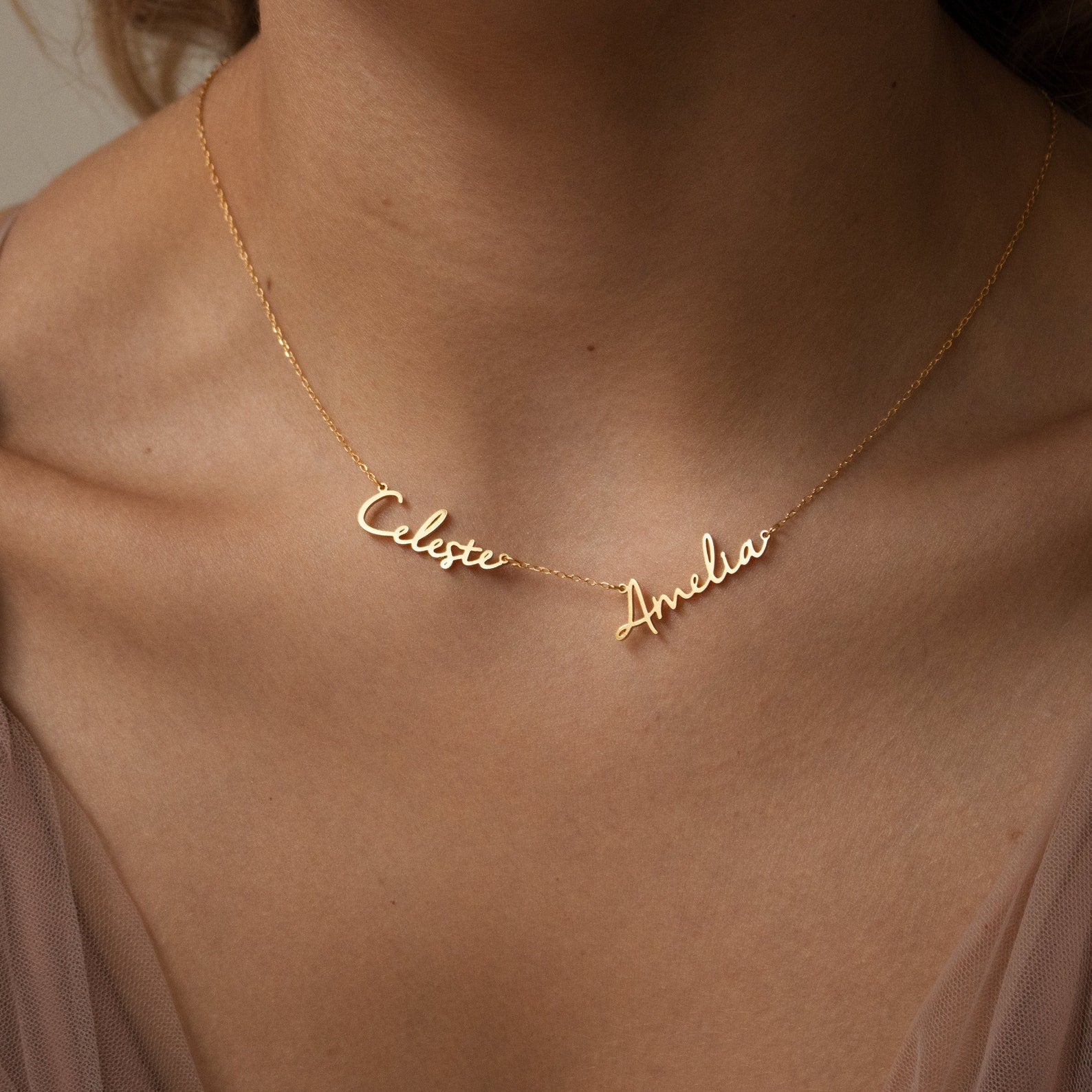 1-5 NAMES | Personalized Multiple Names Minimalist Necklace
