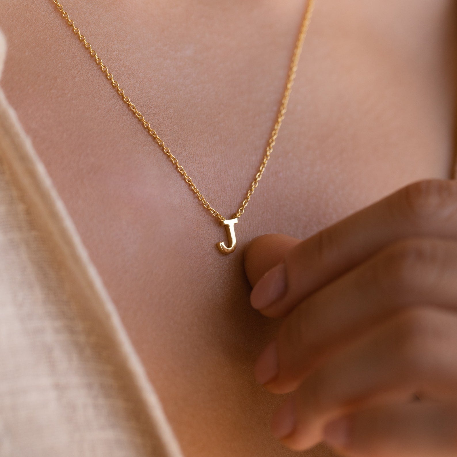 INITIAL NECKLACE | Initial letter sterling silver 925 necklace