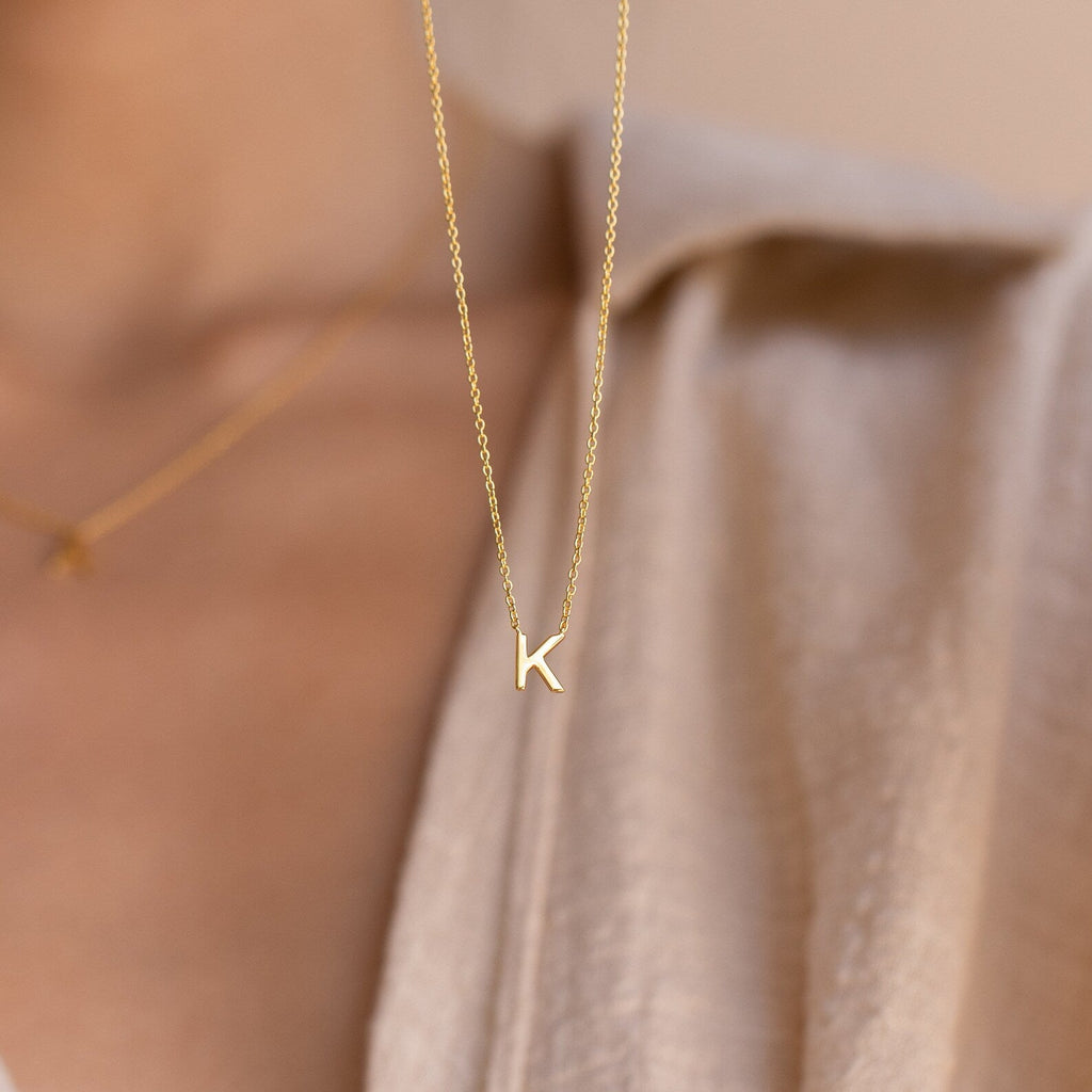 INITIAL NECKLACE | Initial letter sterling silver 925 necklace