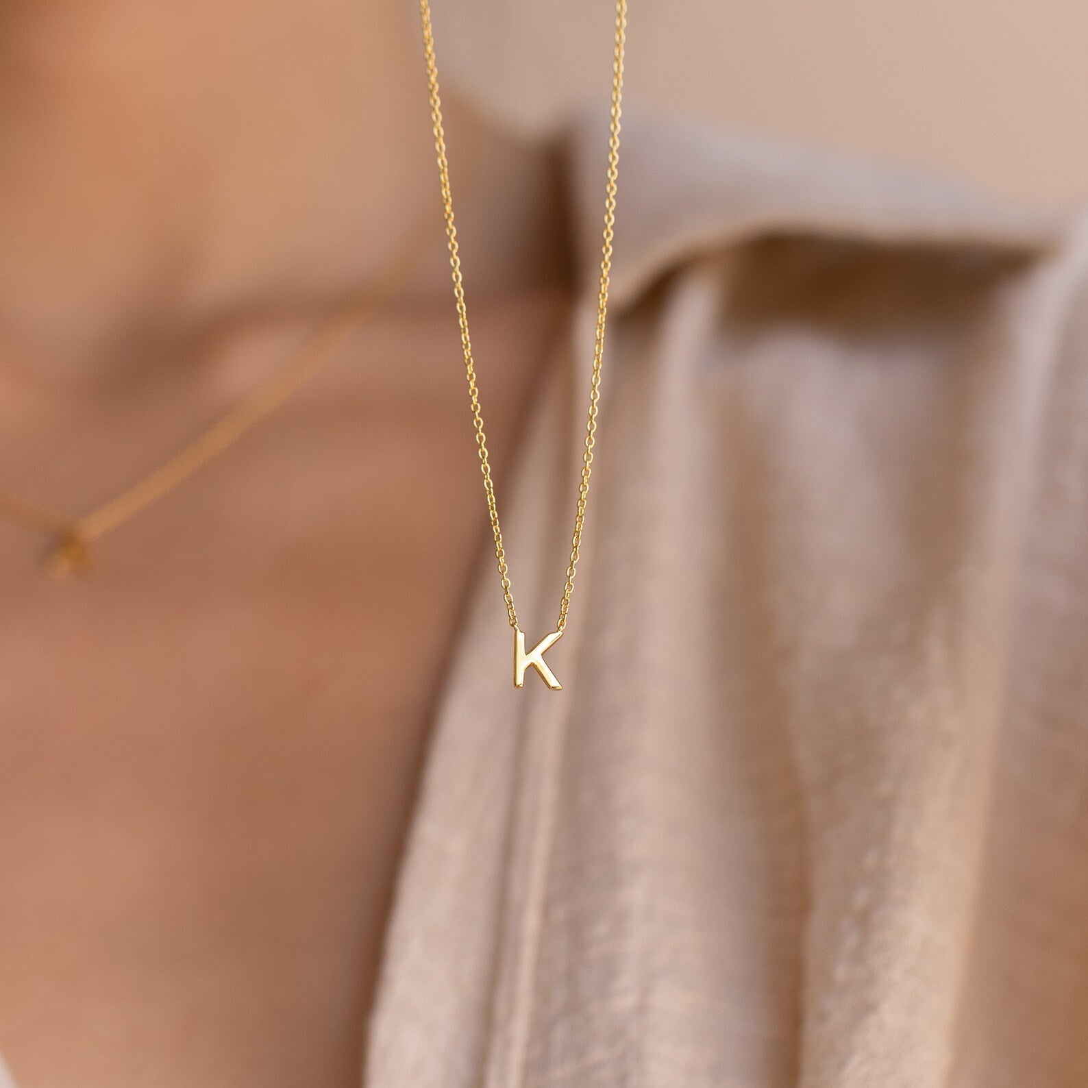 INITIAL NECKLACE | Initial letter sterling silver 925 necklace