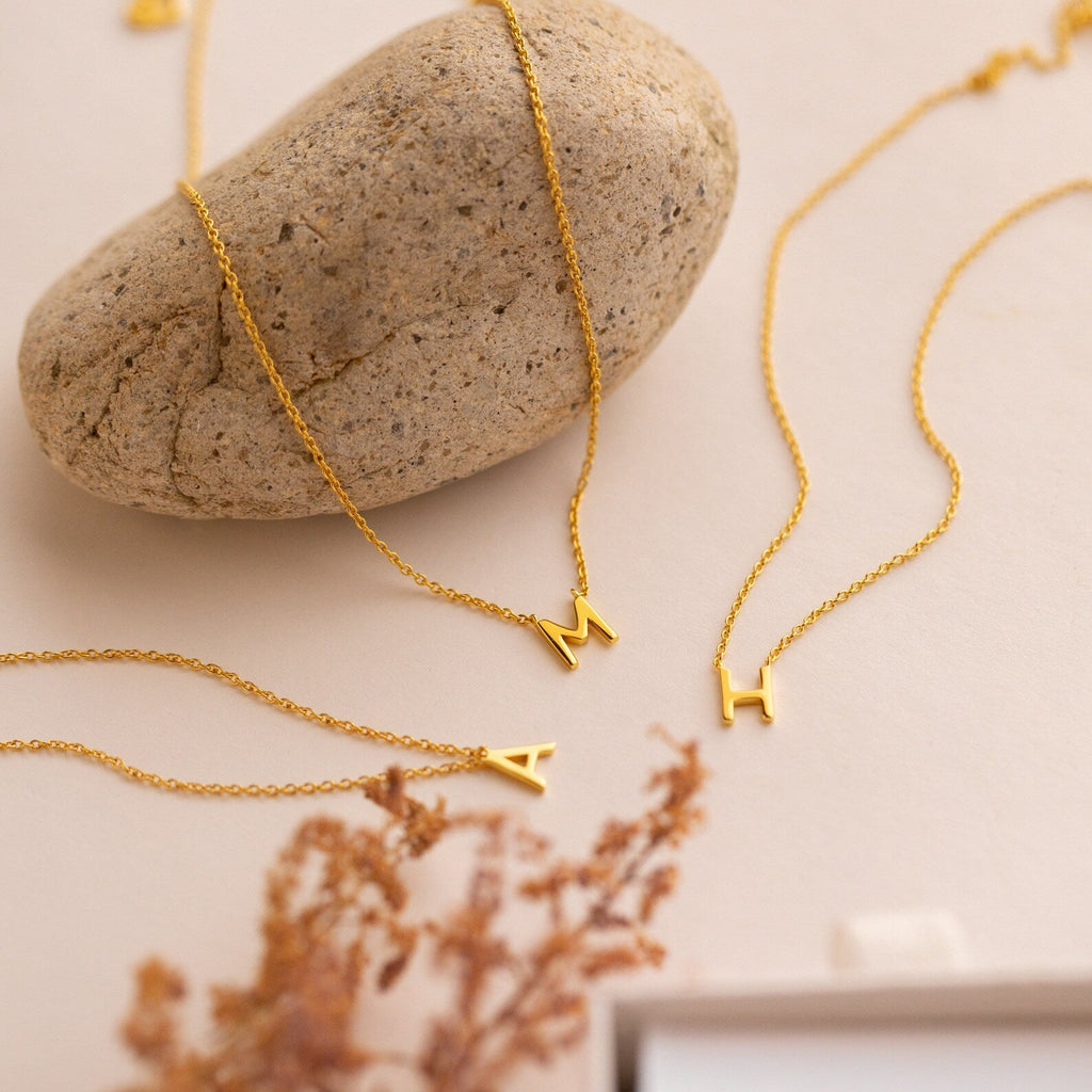 INITIAL NECKLACE | Initial letter sterling silver 925 necklace
