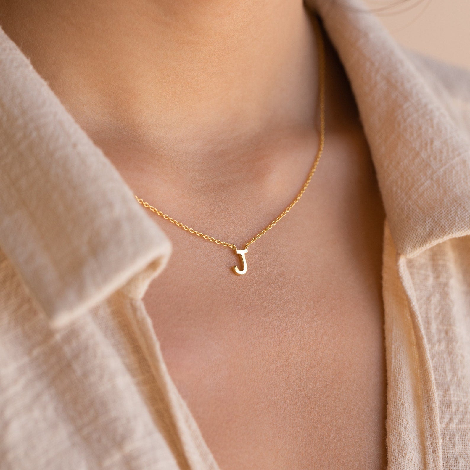 INITIAL NECKLACE | Initial letter sterling silver 925 necklace
