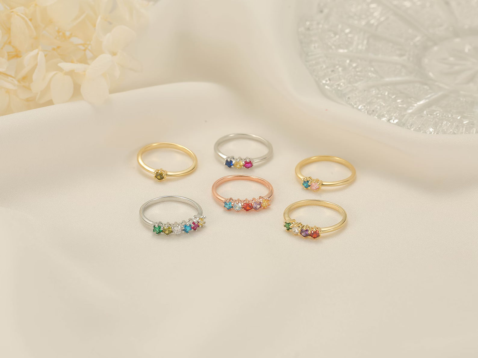AMOR | Personalized Elegant Ring with 1-6 Birthstone