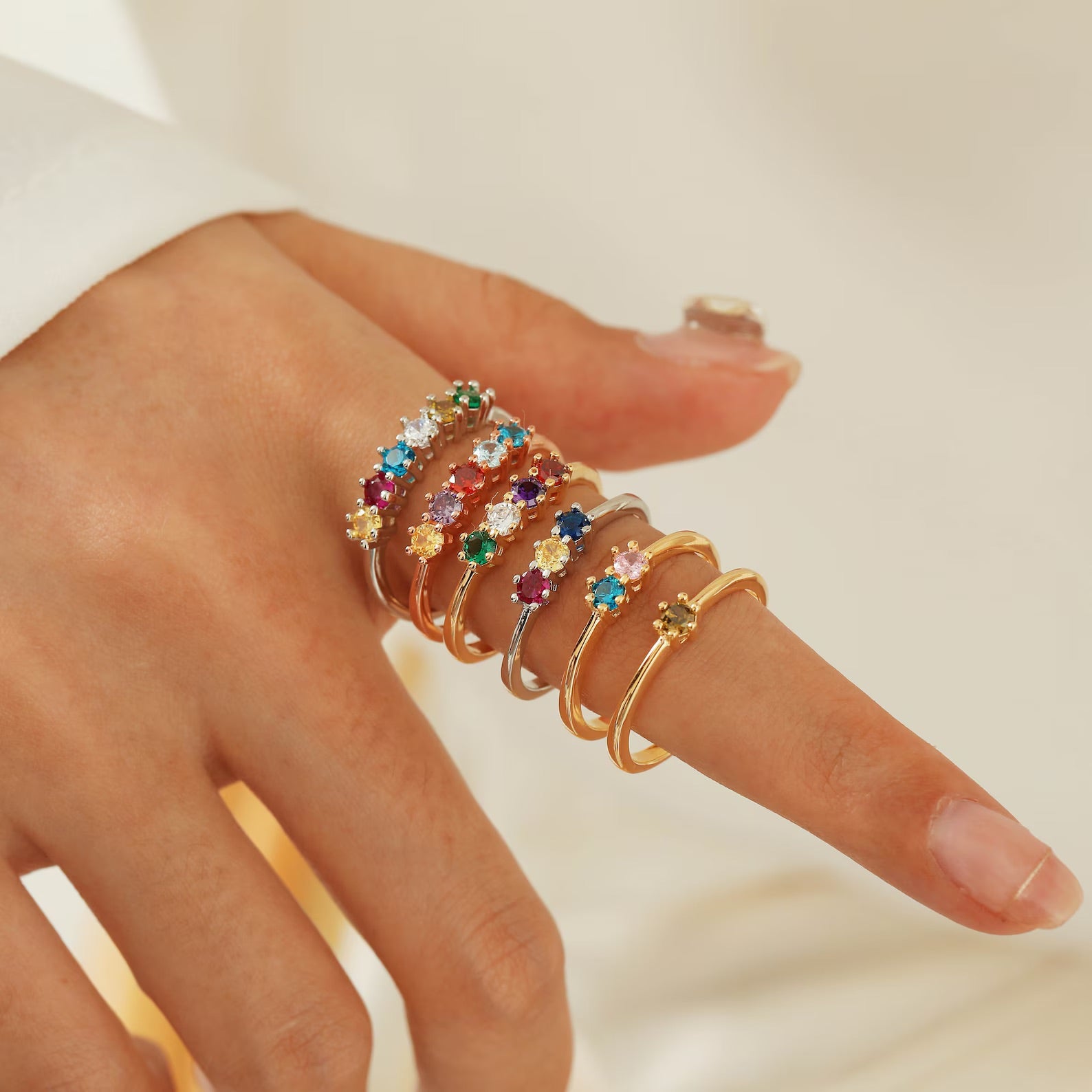 AMOR | Personalized Elegant Ring with 1-6 Birthstone