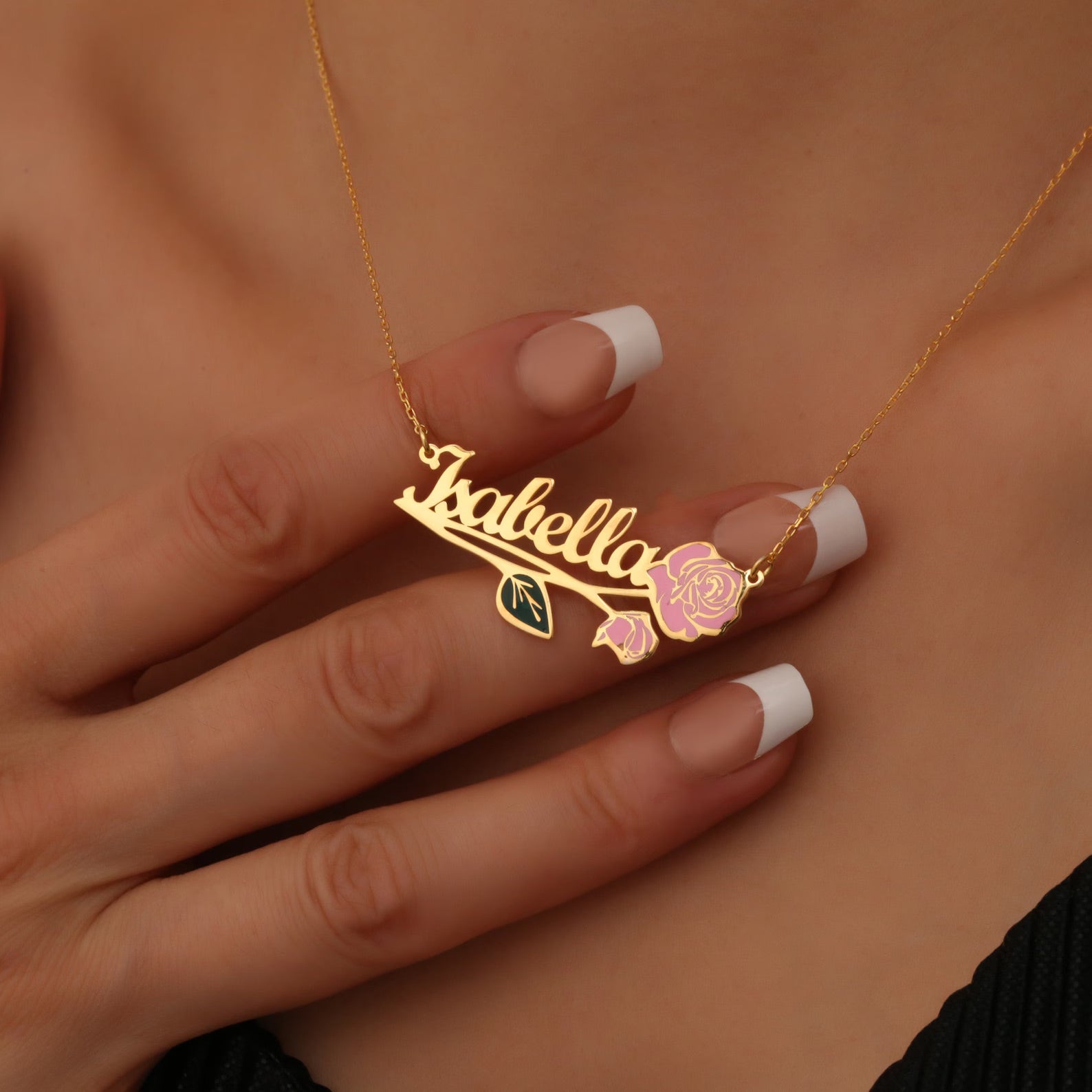 DAINTY FLOWER &amp; NAME | Personalized Name &amp; Birth Flower Necklace