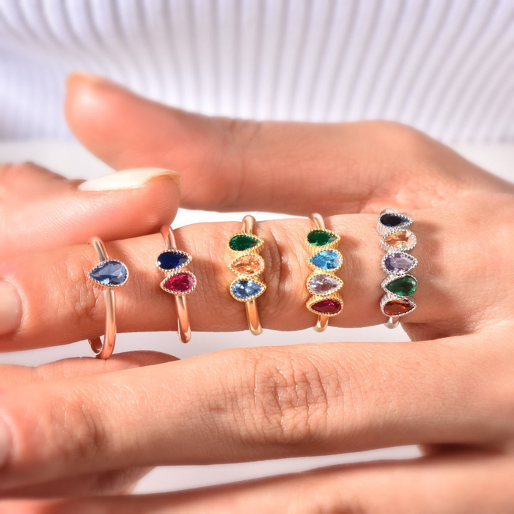 ARYEL | Personalized 1-5 Birthstones Ring