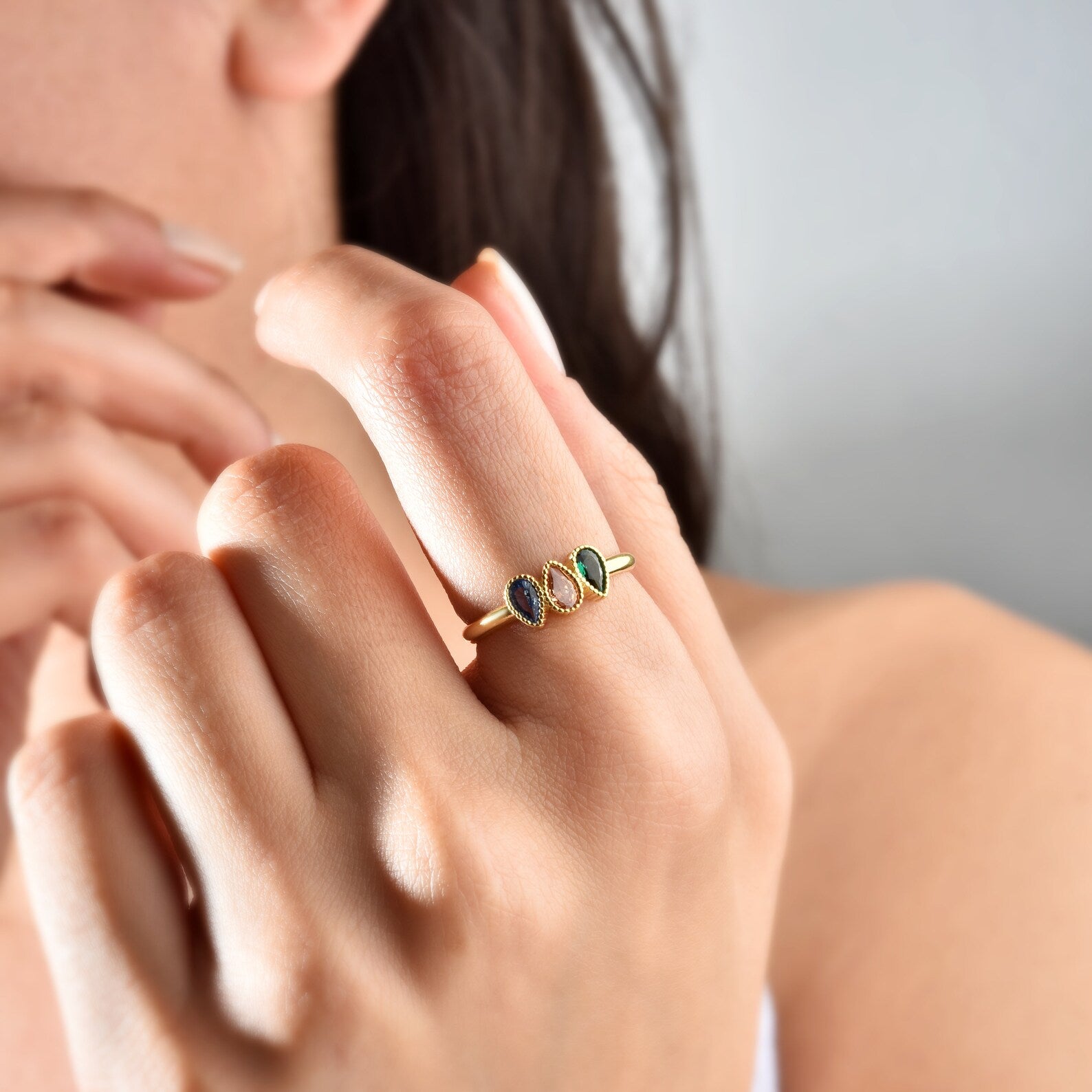 ARYEL | Personalized 1-5 Birthstones Ring