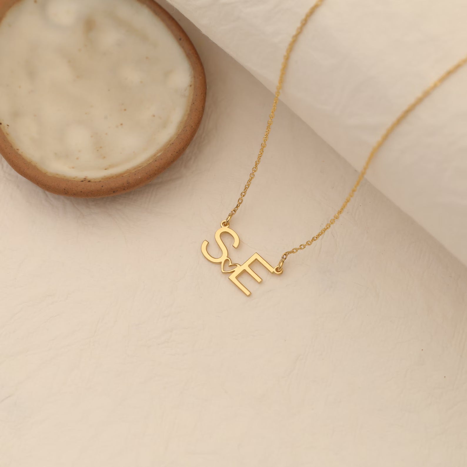 DAINTY INITIAL HEARTH | Personalized Initial Dainty Necklace