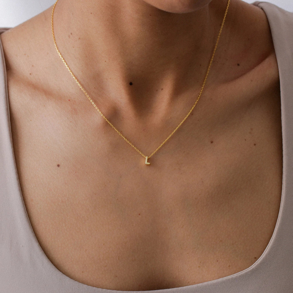 INITIAL NECKLACE | Initial letter sterling silver 925 necklace